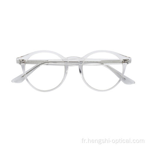 En stock Round Clear Vintage Optical Eyewear Acétate Cadre